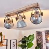 Orny Plafondlamp Hout licht, Zilver, 3-lichts