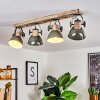 Orny Plafondlamp Groen, Hout licht, 4-lichts
