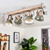 Orny Plafondlamp Groen, Hout licht, 4-lichts