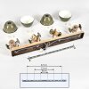 Orny Plafondlamp Groen, Hout licht, 4-lichts