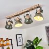 Orny Plafondlamp Groen, Hout licht, 4-lichts