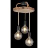 Globo GEORG Plafondlamp Hout donker, Zwart, 3-lichts