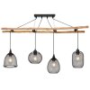 Globo LIONI Hanger Hout licht, Zwart, 4-lichts