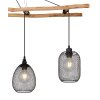 Globo LIONI Hanger Hout licht, Zwart, 4-lichts