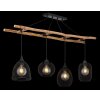 Globo LIONI Hanger Hout licht, Zwart, 4-lichts