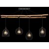 Globo LIONI Hanger Hout licht, Zwart, 4-lichts