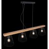 Globo BASCHI Hanger Hout donker, Zwart, 4-lichts