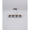 Globo BASCHI Hanger Hout donker, Zwart, 4-lichts