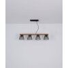 Globo BASCHI Hanger Hout donker, Zwart, 4-lichts