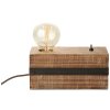 Brilliant Woodhill Tafellamp Hout donker, Zwart, 1-licht