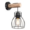 Globo MINA Muurlamp Hout licht, Zwart, 1-licht