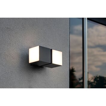 Lutec CUBA Buiten muurverlichting LED Zwart, 2-lichts