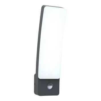 Lutec KIRA Buiten muurverlichting LED Antraciet, 1-licht, Bewegingsmelder