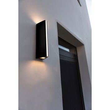 Lutec LEO Buiten muurverlichting LED Zwart, 2-lichts