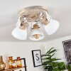Orny Plafondlamp Hout licht, Wit, 3-lichts