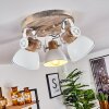 Orny Plafondlamp Hout licht, Wit, 3-lichts