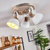 Orny Plafondlamp Hout licht, Wit, 3-lichts