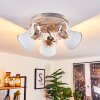 Orny Plafondlamp Hout licht, Wit, 3-lichts