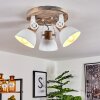Orny Plafondlamp Hout licht, Wit, 3-lichts