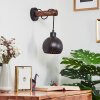 Imana Muurlamp Hout donker, Zwart, 1-licht