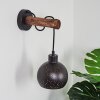 Imana Muurlamp Hout donker, Zwart, 1-licht