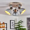 Orny Plafondlamp Hout licht, Nikkel mat, 3-lichts