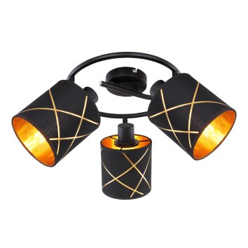 Globo BEMMO Plafondlamp Zwart, 3-lichts