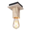 Globo ADALIE Plafondlamp Hout licht, Zwart, 1-licht