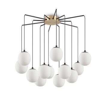 Ideallux RHAPSODY Hanglamp Messing, Zwart, 12-lichts