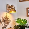 Orny Muurlamp Brons, Hout licht, 1-licht