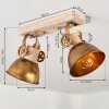 Orny Plafondlamp Brons, Hout licht, 2-lichts
