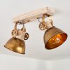 Orny Plafondlamp Brons, Hout licht, 2-lichts
