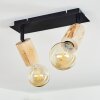 Vasanello Plafondlamp Hout licht, Zwart, 2-lichts