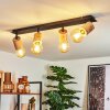 Vasanello Plafondlamp Hout licht, Zwart, 4-lichts