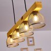 Camotes Hanglamp Hout licht, Nikkel mat, 4-lichts