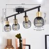 Cairns Plafondlamp Oud messing, Zwart, 4-lichts