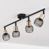 Cairns Plafondlamp Oud messing, Zwart, 4-lichts