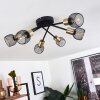 Cairns Plafondlamp Oud messing, Zwart, 6-lichts