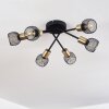 Cairns Plafondlamp Oud messing, Zwart, 6-lichts