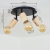 Vasanello Plafondlamp Hout licht, Zwart, 3-lichts