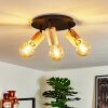 Vasanello Plafondlamp Hout licht, Zwart, 3-lichts