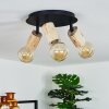 Vasanello Plafondlamp Hout licht, Zwart, 3-lichts