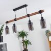 Hunouri Hanger Hout donker, Zwart, 4-lichts