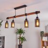 Hunouri Hanger Hout donker, Zwart, 4-lichts