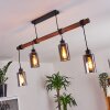 Hunouri Hanger Hout donker, Zwart, 4-lichts