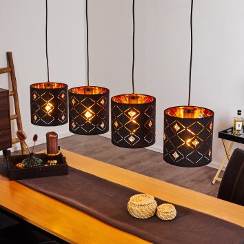 Trasancos Hanglamp Zwart, 4-lichts