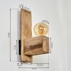 Edna Muurlamp Hout licht, Zwart, 1-licht