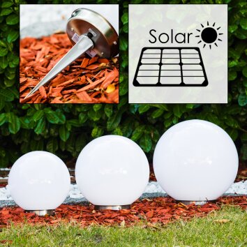 Solarlamp LED roestvrij staal, 2-lichts