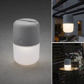 Konstsmide Assisi Solarlamp LED Grijs, 1-licht