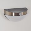 Pori Buiten wandlamp solar LED Chroom, 1-licht, Bewegingsmelder